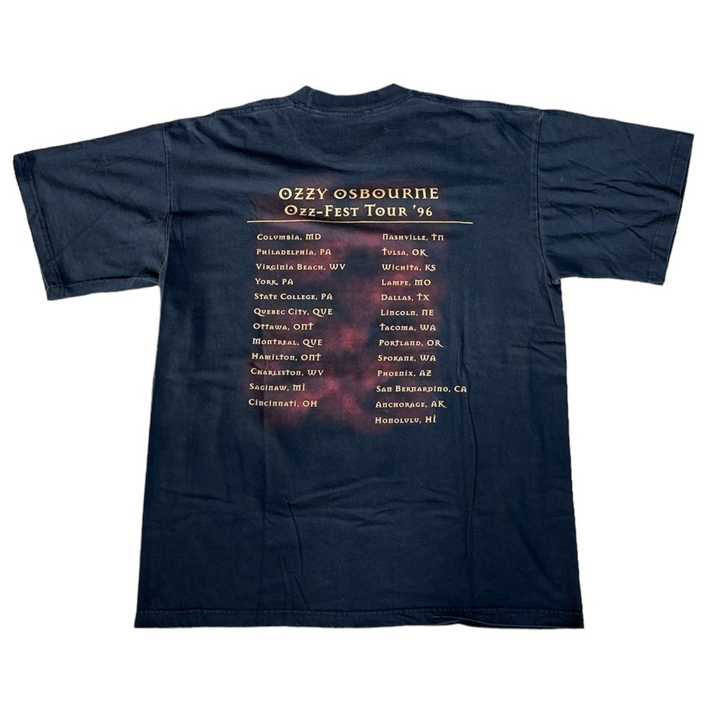 Vintage 1996 Ozzy Osbourne Ozz-Fest Tour T Shirt Men’s Size XL Double Sided - Picture 2 of 7